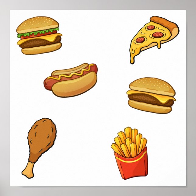 Poster Coleção de comidas rápidas (Frente)