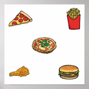 Poster Coleção de comidas rápidas