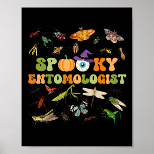 Poster Coleção De Entomologia Spooky Insetos Espécie Inse