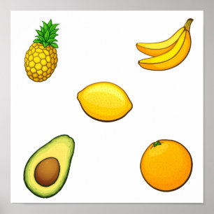 Poster coleção de frutas