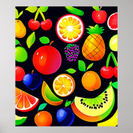 Poster Coleção de Frutas Brilhante
