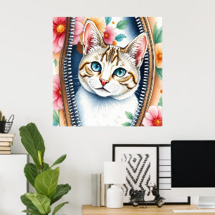 Poster Coleção de Gatos de Lindas Tendências de Cobra Aqu