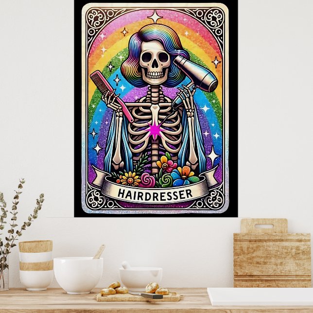 Poster Coleção de Placas Tarot do Hairdresser (Cozinha)