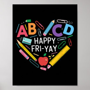 Poster Coleção Divertida de Volta às Aulas Feliz Fri-yay