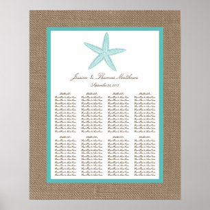 Poster Coleção do casamento de praia de serapilheira da