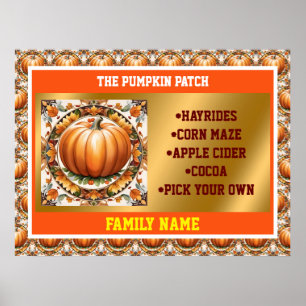 Poster Coleção Popular de Abóbora de Ação de Graças de Ou