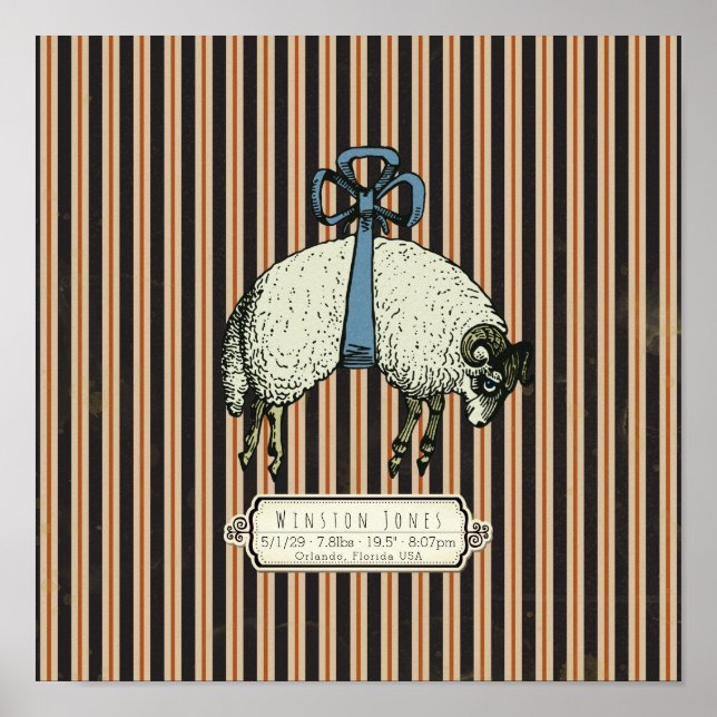 Poster Coleção Pretty Bow Sheep™ - (Opção de Tela) (Frente)