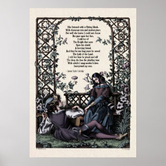 Poster Coleridge "Love" Poesia Vitoriana Art 20x28