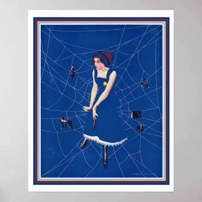 Poster Coles Phillips Deco Spider Web Cobrir 16 x 20 (Frente)
