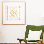 Poster Coleta de Formas Geométricas Clássicas em Dourado<br><div class="desc">Um moderno medalhão tradicional de colcha bloqueada design num ouro suave de cor amarela âmbar.</div>