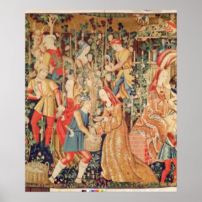 Pôster Coleta de Uvas, detalhes da Colheita de Uvas (Frente)