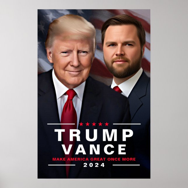 Poster Coletivo da Campanha Trump Vance 2024 (Frente)