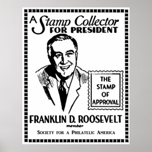 Pôster Coletor de selo 1936 FDR para o presidente