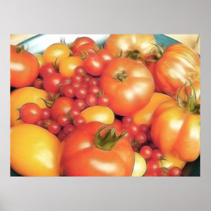 Pôster Colheita abundante - tomates da herança