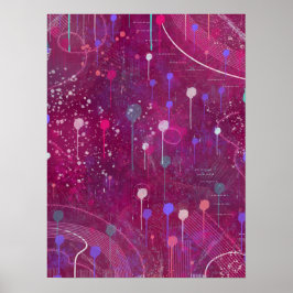 Poster Colheita de Frutas Còsmicas: Arte Abstrata