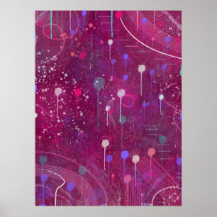 Poster Colheita de Frutas Còsmicas: Arte Abstrata