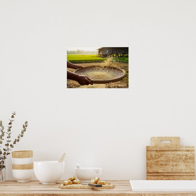 Poster Colheita de Grãos, Campo de Arroz (Cozinha)