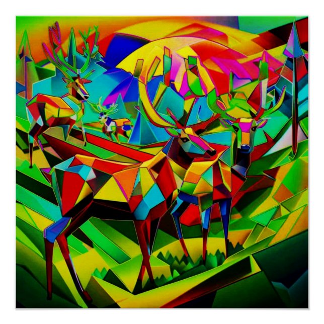 Pôster Colheita de renas no vale (Frente)