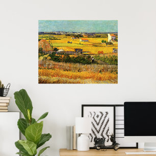 Pôster Colheita em La Crau, Montmajour, por Vincent van G