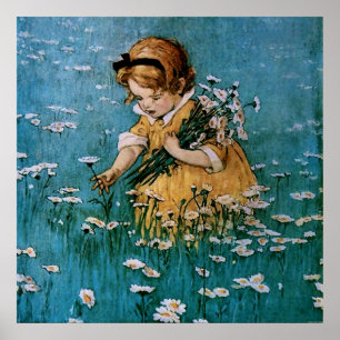 Poster Colhendo Margaridas por Jessie Willcox Smith
