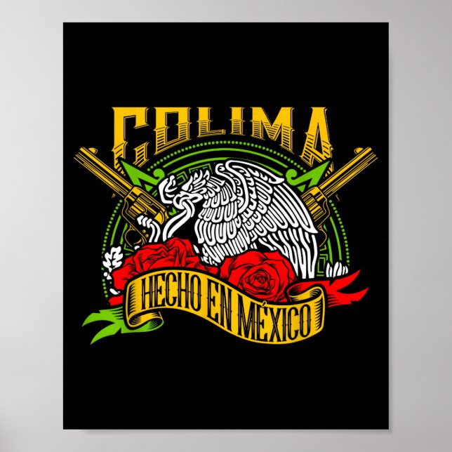 Poster Colima México Souvenir Hispanic Heritage Month Mex (Frente)