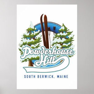 Poster colina powderhouse south berwick maine esqui logot