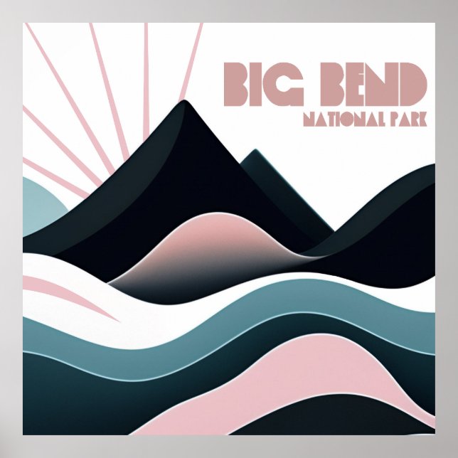 Poster Colinas Coloridas do Parque Nacional Big Bend (Frente)