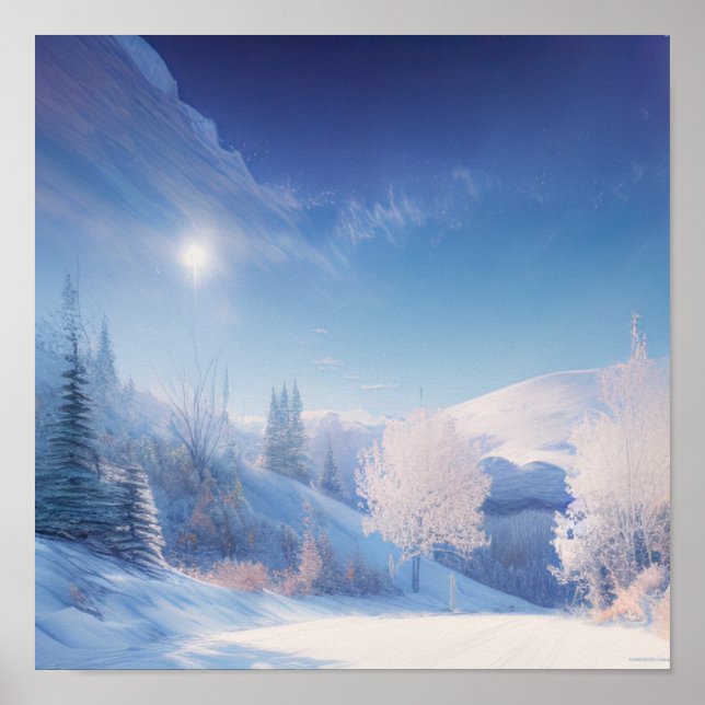 Poster Colinas pacíficas de inverno (Frente)