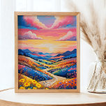 Poster Colinas Rolantes Vibrantes Pintura de Girassol<br><div class="desc">Rácio 4:5. Brilhe seu espaço com esta vibrante pintura de colinas rolantes adornadas com girassóis ouros. Este poster de arte espantoso captura o calor da beleza da natureza,  fazer-a a peça perfeita para adicionar um toque alegre e ensolarado a qualquer sala. Ideal para decoração de casa ou escritório.</div>