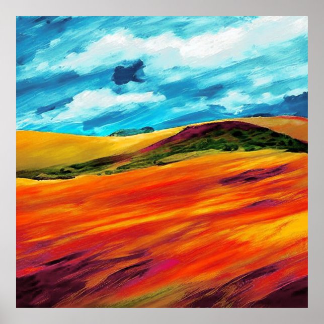 Poster Colinas Vermelhas Amarelas (Frente)