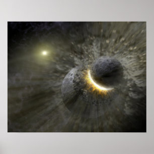 Pôster Colisão do espaço do conceito do artista em Vega