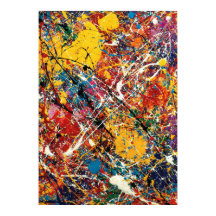 Colisão Solar Pintura Abstrata Vibrante em Gotejam