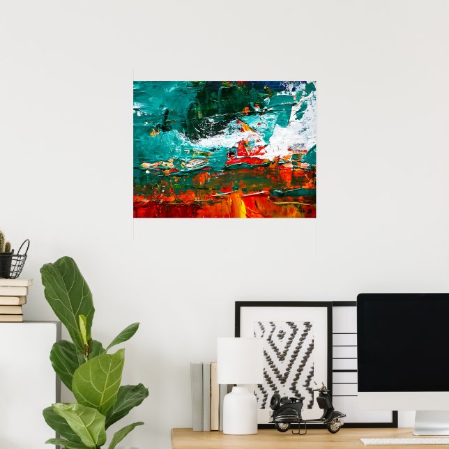 Poster Colisão Tropical Abstrata (Escritório em casa)