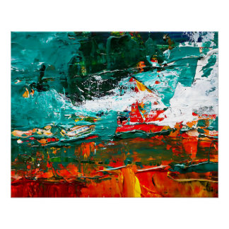 Pôster Colisão Tropical Abstrata