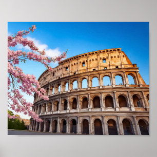 Poster Coliseu Roma Itália Pintada
