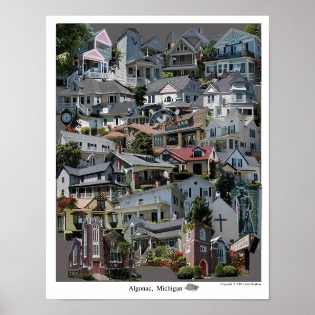 Poster Collage Poster, Algonac Michigan (Frente)