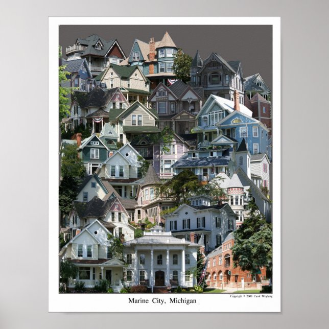 Pôster Collage Poster, Marine City Michigan (Frente)
