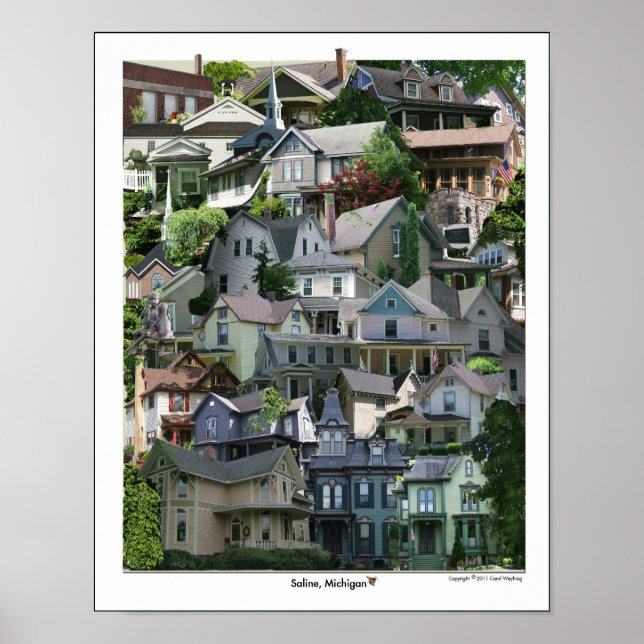 Poster Collage Poster, Saline Michigan (Frente)