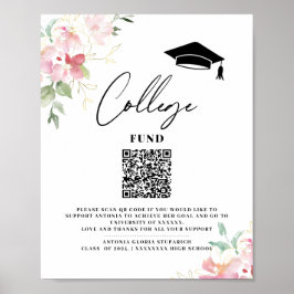 Poster College fund floral graduation printable sign