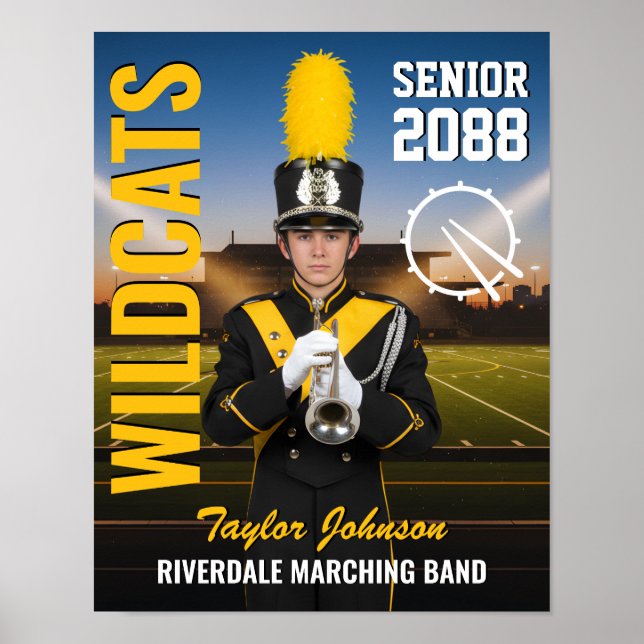 Poster College Senior Marching Band Photo Sports (Frente)