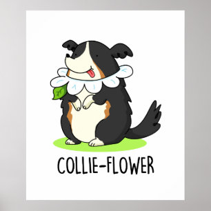 Poster Collie-flower Funny Border Collie Dog Pun