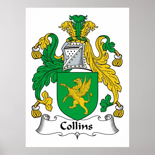 Pôster Collins Family Crest (Frente)