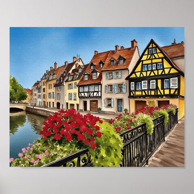 Poster Colmar France Watercolor (Frente)