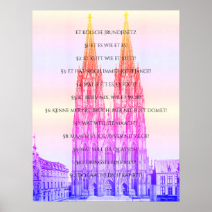 Poster Cologne Dome Cologne Köln Kölsches Grundgesetz