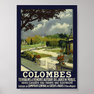 Poster Colombes França Cartaz Antigo 1914