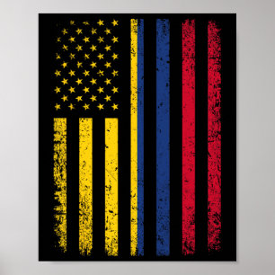 Poster Colômbia Bandeira 4 de julho Estado Unidos Bandeir