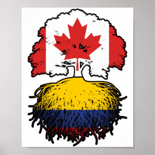 Poster Colômbia - Canadá, Colômbia - Bandeira das Raízes 