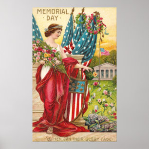 Poster Colômbia observa o vintage do Memorial Day
