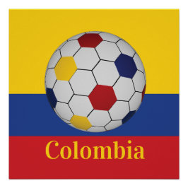 Pôster Colombia Soccer Poster