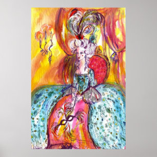 Poster COLOMBINA, SENHORA COM Mascarada veneziana MÁSCARA